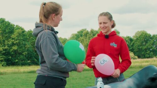 Maren und Marie beim Videodreh zum Thema KLima